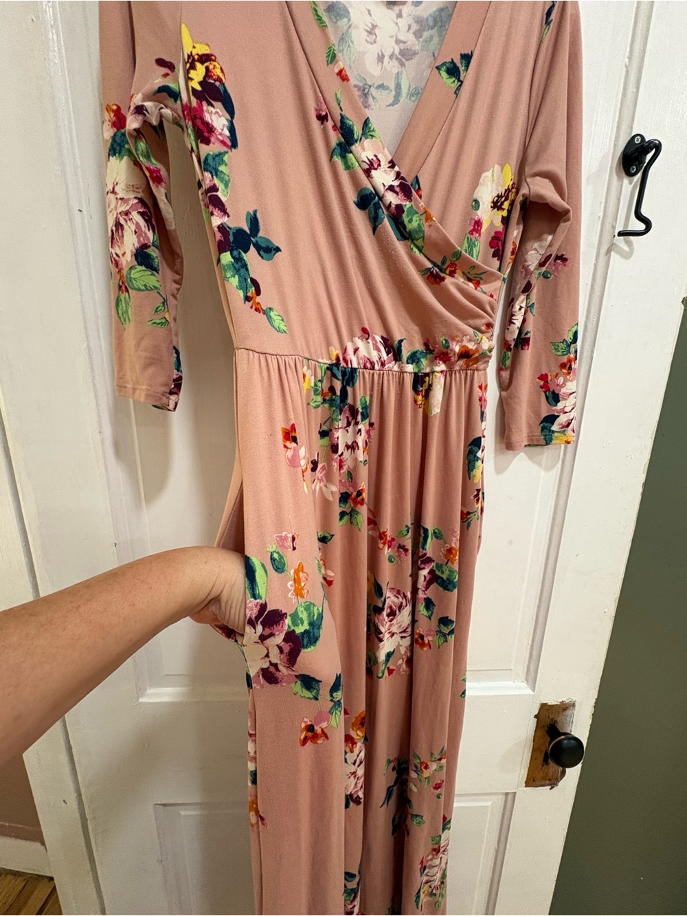 Reborn J Dusty Rose Floral Wrap Maxi Dress - Picture 2 of 6